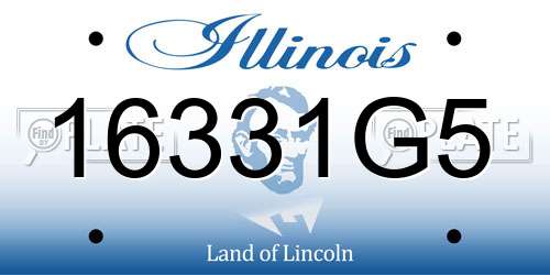 16331G5 Illinois License Plate