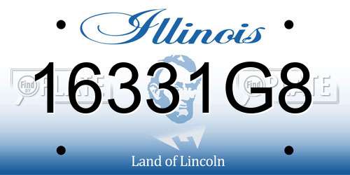 16331G8 Illinois License Plate