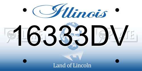 16333DV Illinois License Plate