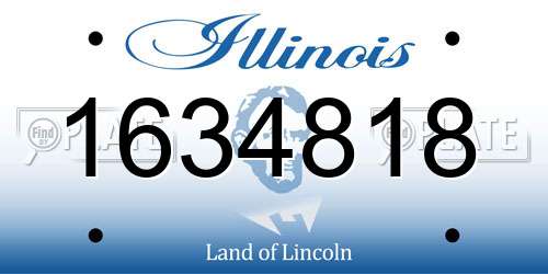 1634818 Illinois License Plate