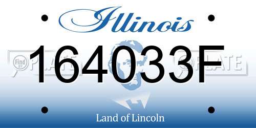 164033F Illinois License Plate