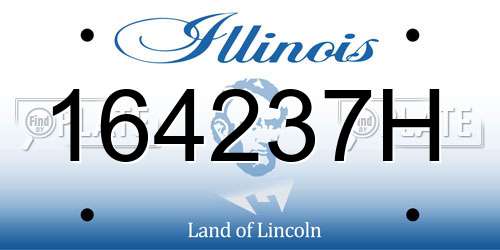 164237H Illinois License Plate