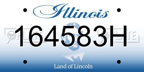 164583H Illinois License Plate
