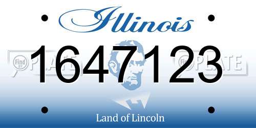 1647123 Illinois License Plate