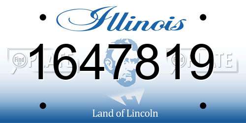 1647819 Illinois License Plate