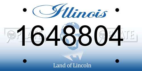 1648804 Illinois License Plate