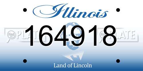 164918 Illinois License Plate