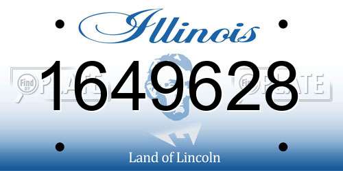 1649628 Illinois License Plate