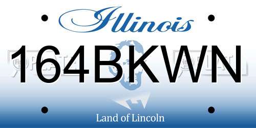 164BKWN Illinois License Plate