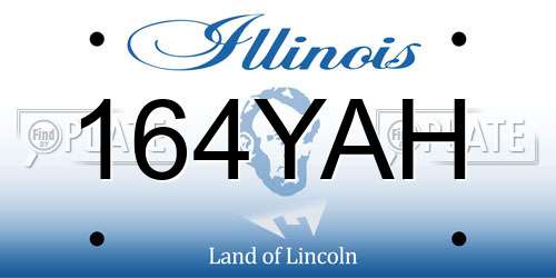 164YAH Illinois License Plate