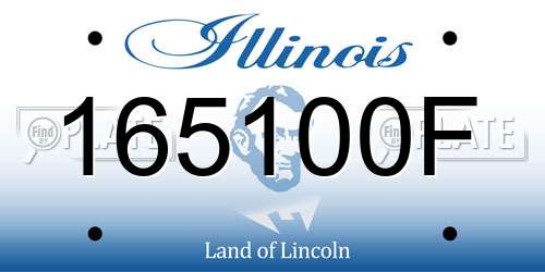 165100F Illinois License Plate
