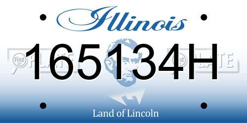 165134H Illinois License Plate