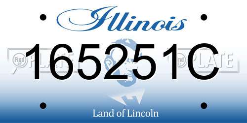 165251C Illinois License Plate