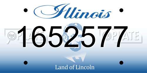 1652577 Illinois License Plate