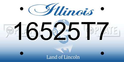 16525T7 Illinois License Plate
