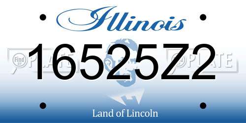 16525Z2 Illinois License Plate