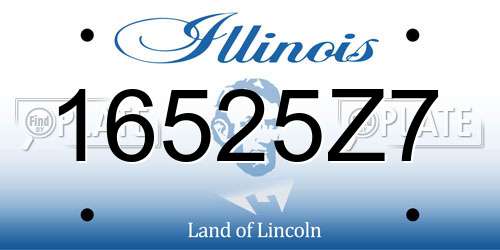 16525Z7 Illinois License Plate