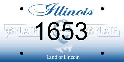 1653 Illinois License Plate