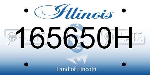 165650H Illinois License Plate