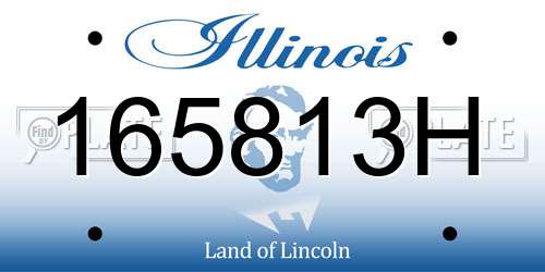 165813H Illinois License Plate