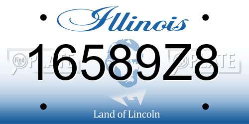 16589Z8 Illinois License Plate
