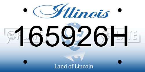 165926H Illinois License Plate