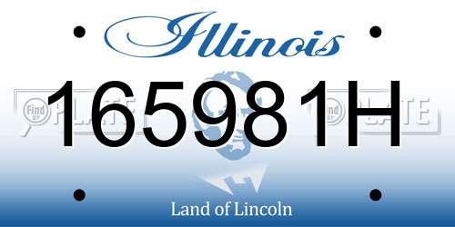 165981H Illinois License Plate