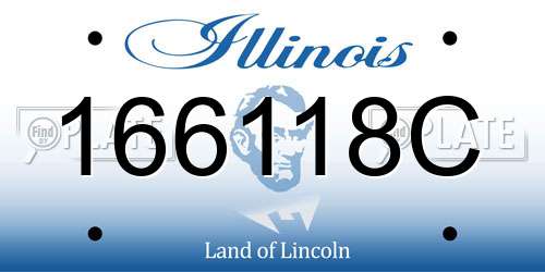 166118C Illinois License Plate