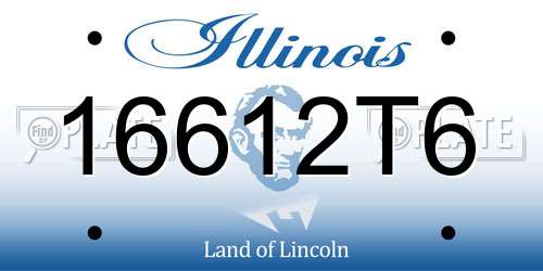 16612T6 Illinois License Plate