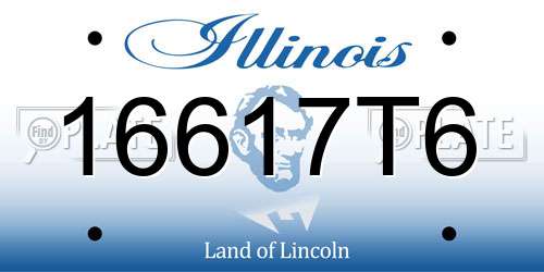 16617T6 Illinois License Plate