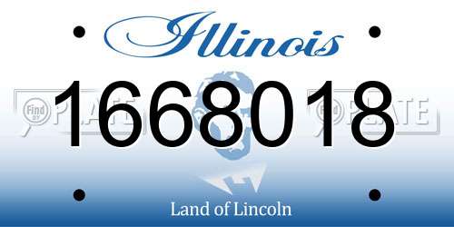 1668018 Illinois License Plate
