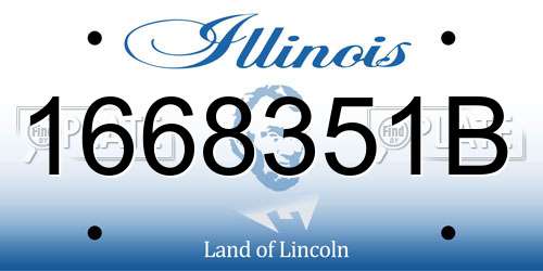 1668351B Illinois License Plate