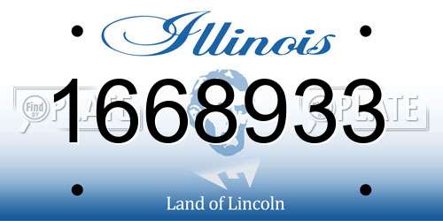 1668933 Illinois License Plate