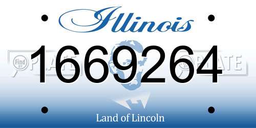 1669264 Illinois License Plate