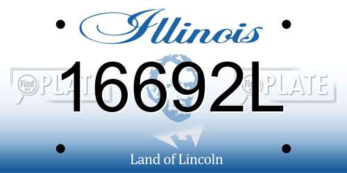 16692L Illinois License Plate