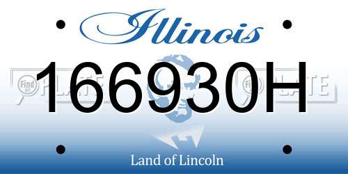166930H Illinois License Plate