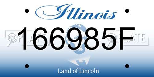 166985F Illinois License Plate