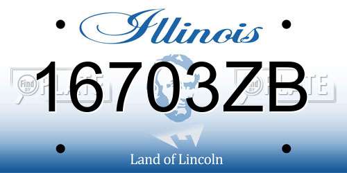 16703ZB Illinois License Plate