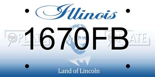 1670FB Illinois License Plate