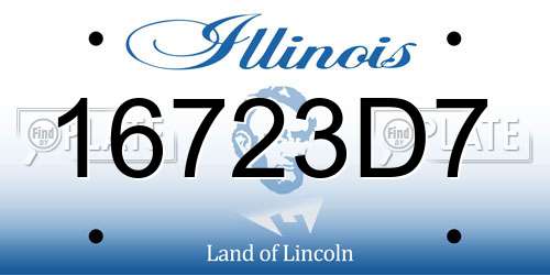 16723D7 Illinois License Plate
