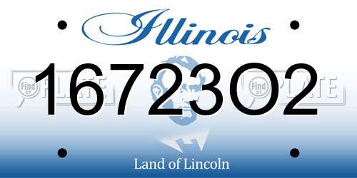 16723O2 Illinois License Plate