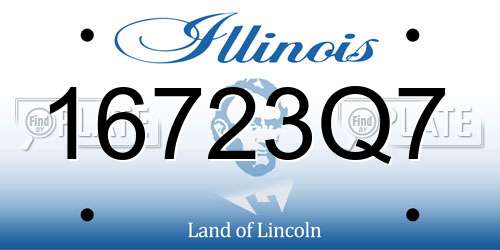 16723Q7 Illinois License Plate