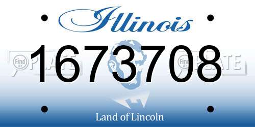 1673708 Illinois License Plate