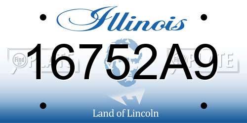 16752A9 Illinois License Plate