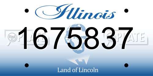 1675837 Illinois License Plate