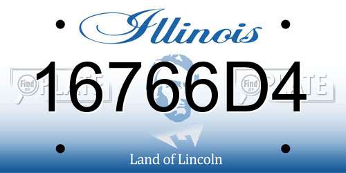 16766D4 Illinois License Plate