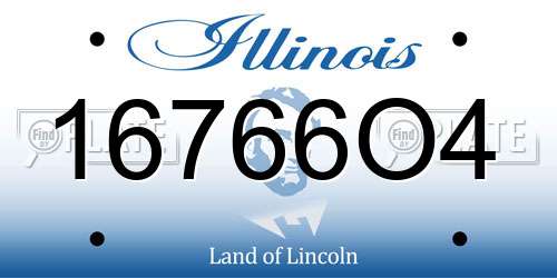 16766O4 Illinois License Plate