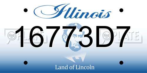 16773D7 Illinois License Plate