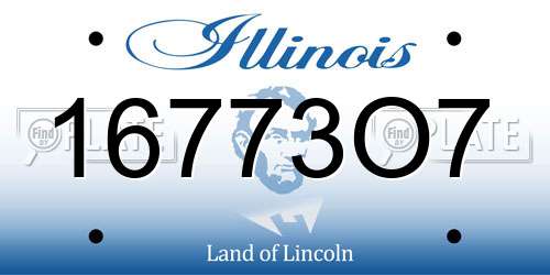 16773O7 Illinois License Plate