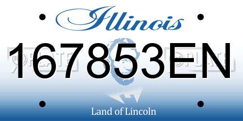 167853EN Illinois License Plate